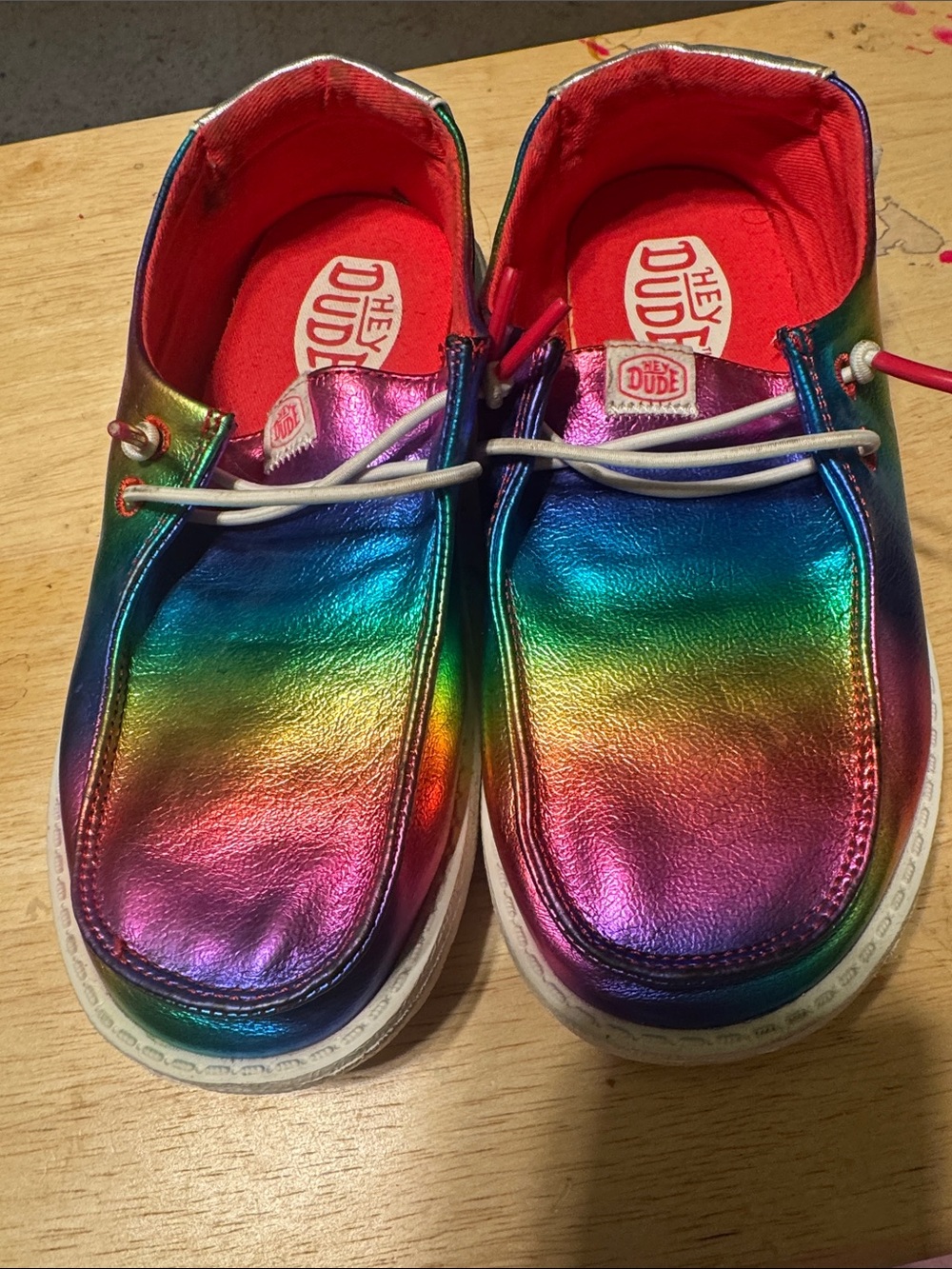 Hey Dude Kids Rainbow Metallic Slip-Ons-Y1